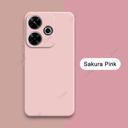 Luxury Dual Layer Cellphones Cases Covers for Xiaomi Redmi 13 4G 5G Camera Protection Redmi13 Soft Square Liquid Silicone Armor