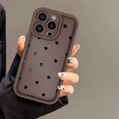 Love Heart Phone Case For iPhone 17 Cases iPhone 14 Pro Max 17 16 15 11 12 13 Pro Max 14 15 Plus 17 8 X XR XS Max Siicone Cover