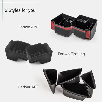 For Smart Fortwo Forfour 453 Accessories Car Door Storage Box Case Organizer Wallet Phone Coins Cigarette Keys Interior Styling