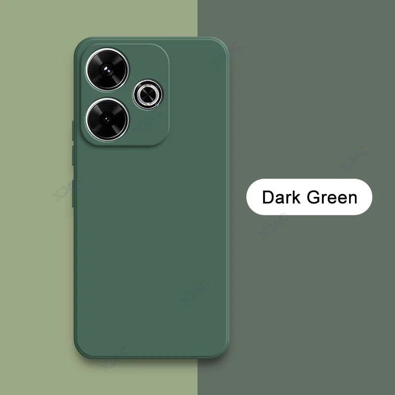 Luxury Dual Layer Cellphones Cases Covers for Xiaomi Redmi 13 4G 5G Camera Protection Redmi13 Soft Square Liquid Silicone Armor