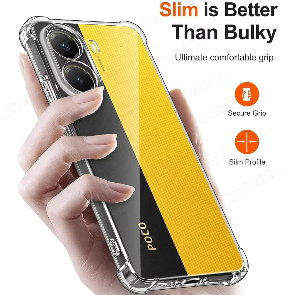 For Poco X6 X7 Pro Shockproof Clear Silicone Soft Back Case For Poco X6 X7 Phone Cases Covers