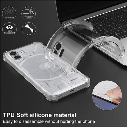 Clear Case For Nothing Phone 1 2 2A One Two Thick Shockproof Soft Silicone Phone Cover No thing Phone1 Phone2 2A Coque