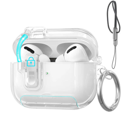 2025 For AirPods Pro 3 Case with Secure Lock & Lanyard For AirPods Pro3 Case Protective Cover with Phone Stand For AirPods Pro 3
