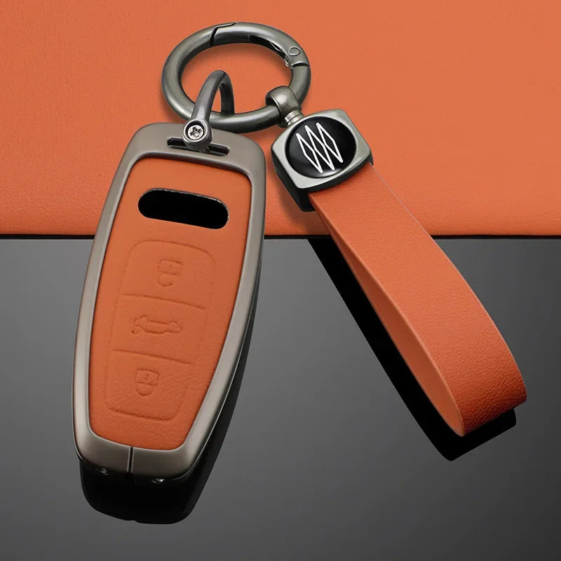 Car smart remote key casing pendant car styling accessories suitable for Audi A3 A4 B9 A7 4K A8 E-tron Q5 Q8 C8 D5 SQ8 keychain