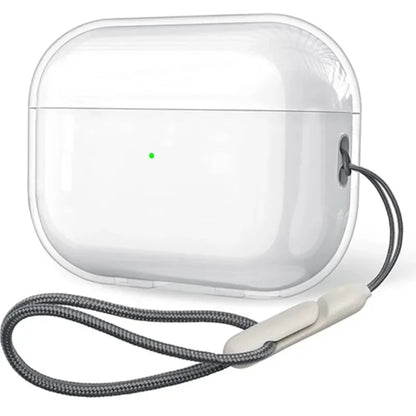 Clear Soft TPU Earphone Case for Airpods 4 3 2 1 Pro Pro2 Pro 3 Shockproof with Lanyard Strap for Airpods 4 Charging Case Cover