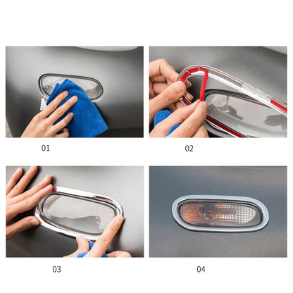 2020 Car Accessories for Smart 453 fortw Front Bumper Lights With Turning Signal Decorative Stickers Dynamic Turning Lights Trim