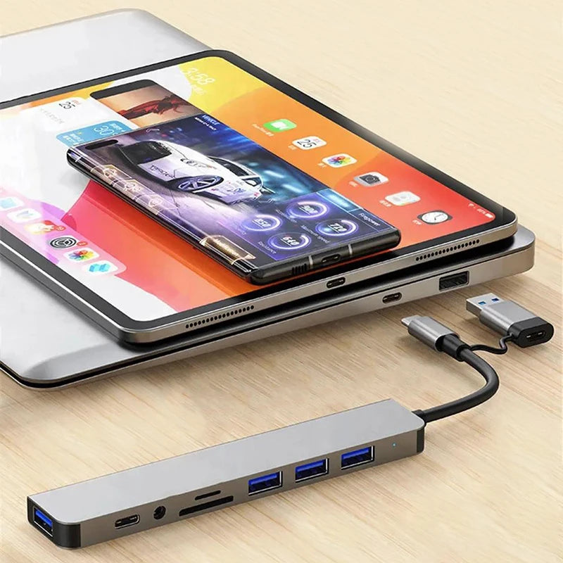 USB C Hub Docking Station High Speed Transmission Multi Hub Splitter For Computer Laptop Desktop Phone Computer Converter Dock