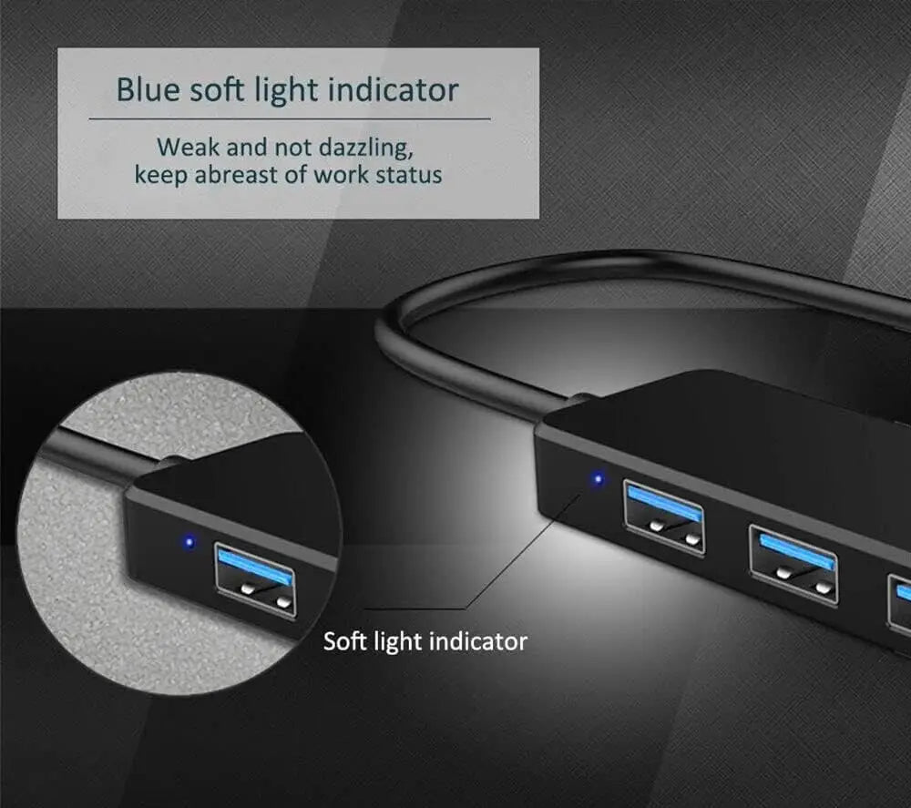 USB 3.0 Hub 4 Port USB Hub USB Splitter USB Expander for Laptop, Xbox, Flash Drive,Printer, Camera,Keyborad, Mouse